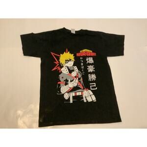 My Hero Academia T-Shirt Men’s S Black Anime Katsuki Bakugo Graphic